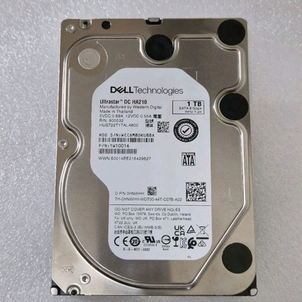 HDD SERVER DELL 1TB SATA 3.5in 7200RPM Hardisk Server DC HA210 ENTERPRISE Harddisk 3.5" DATACENTER H