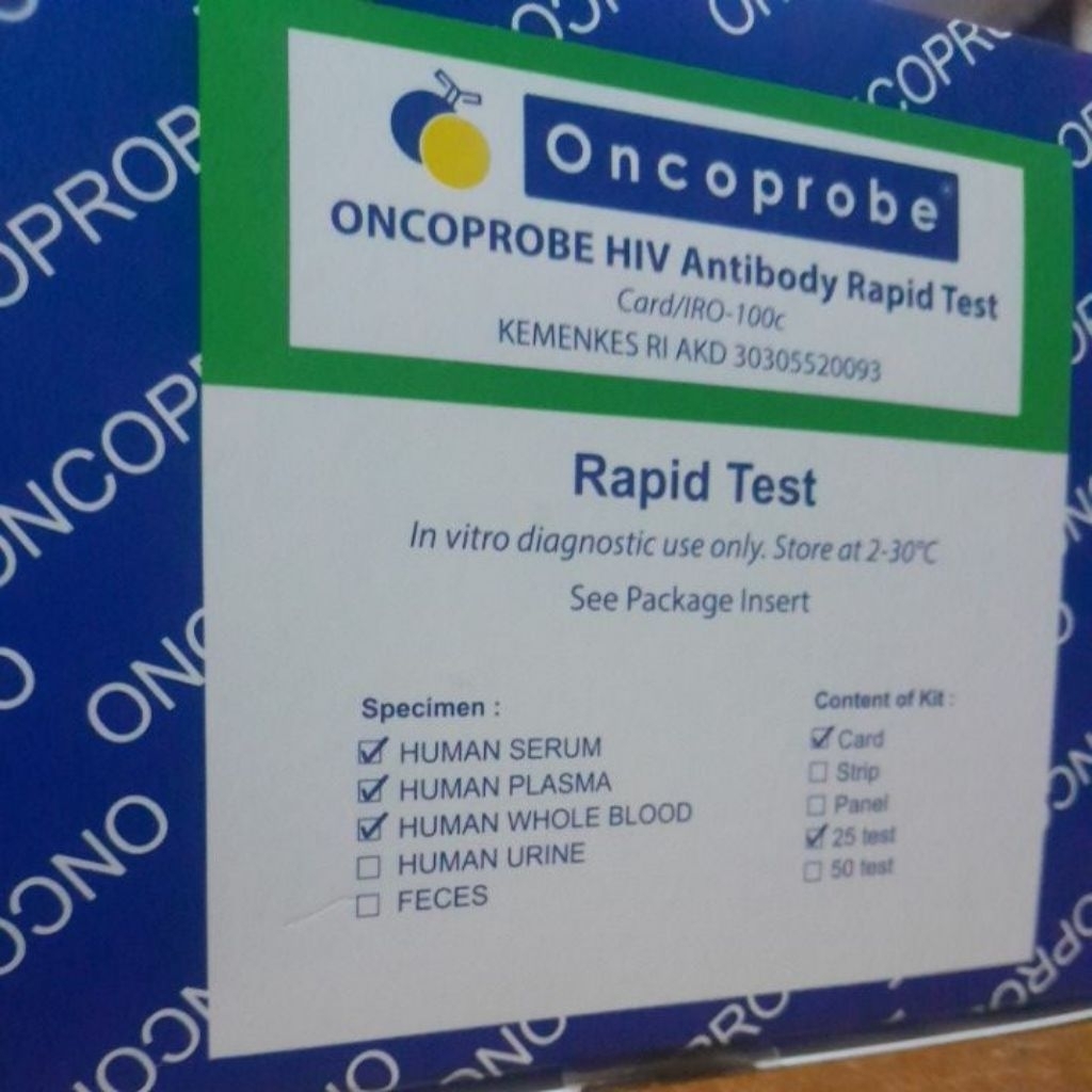 test hiv card oncoprobe isi 25 tes akurat