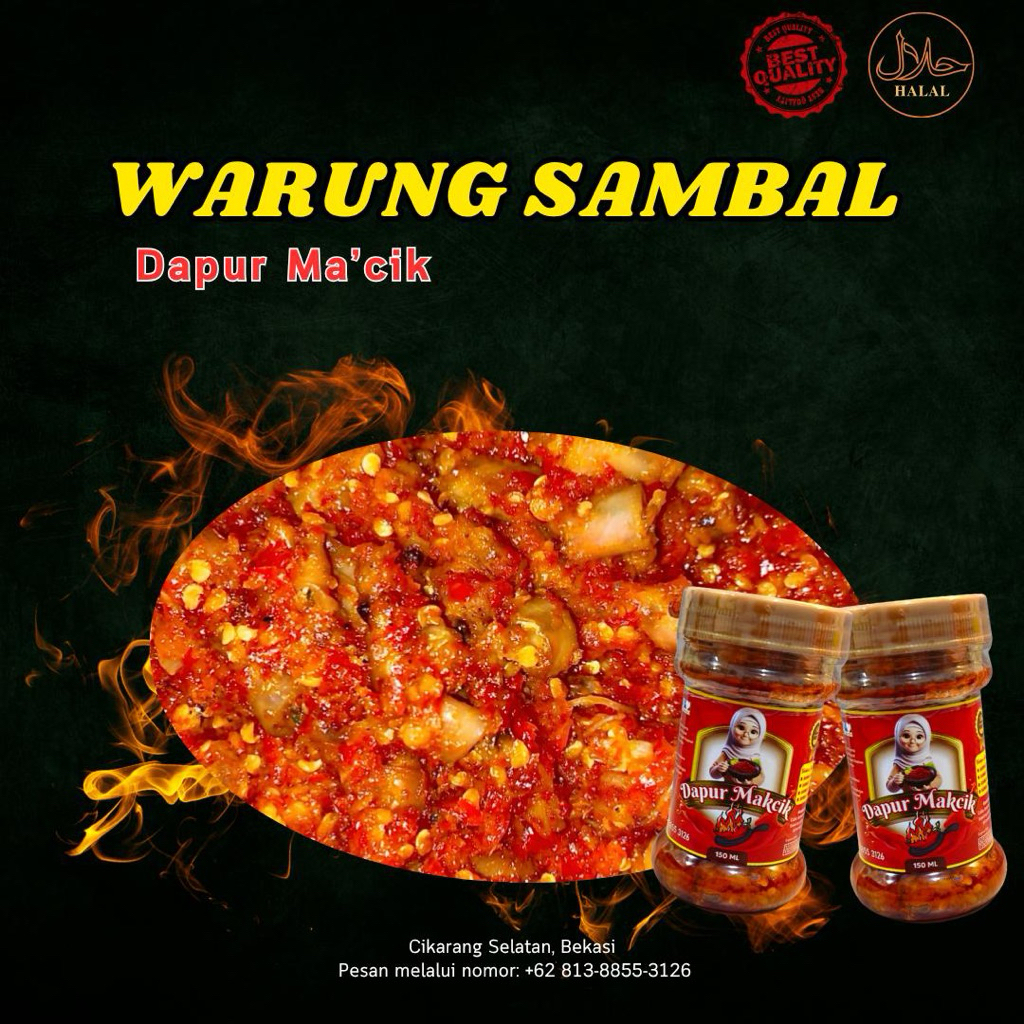 

Dapur ma’cik- Sambal Baby Cumi Premium Pedas Nikmat