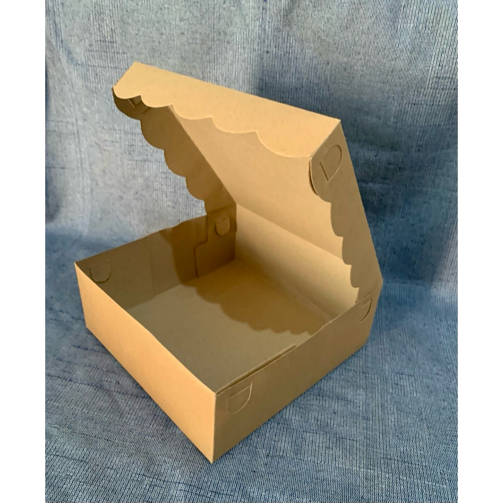 

100 Pcs Box Kardus Nasi/Snack/Kue. Kardus Coklat Polos uk 18x18x7.