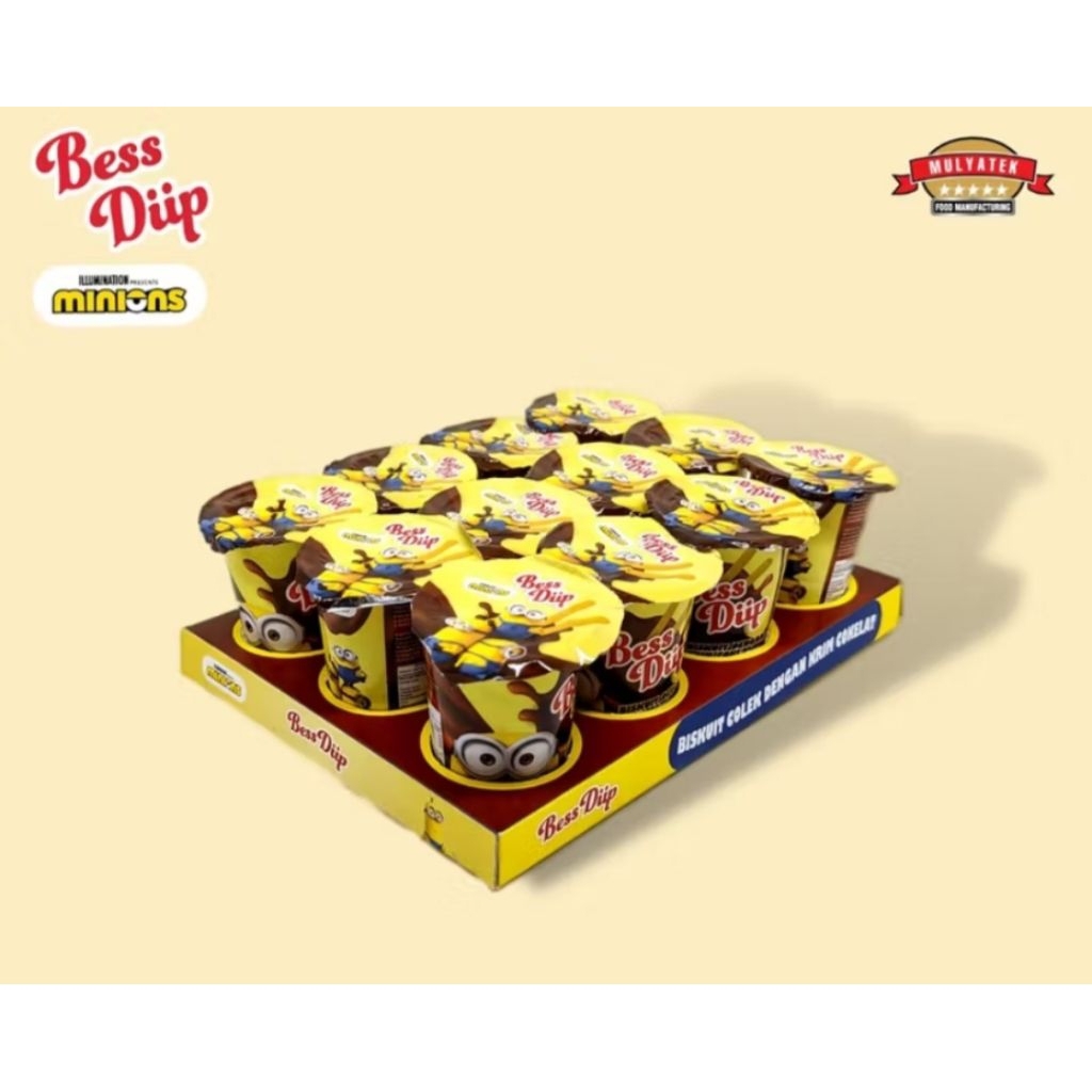 

Biskuit Coklat Mini Minion Bess Diip isi 12 Pcs