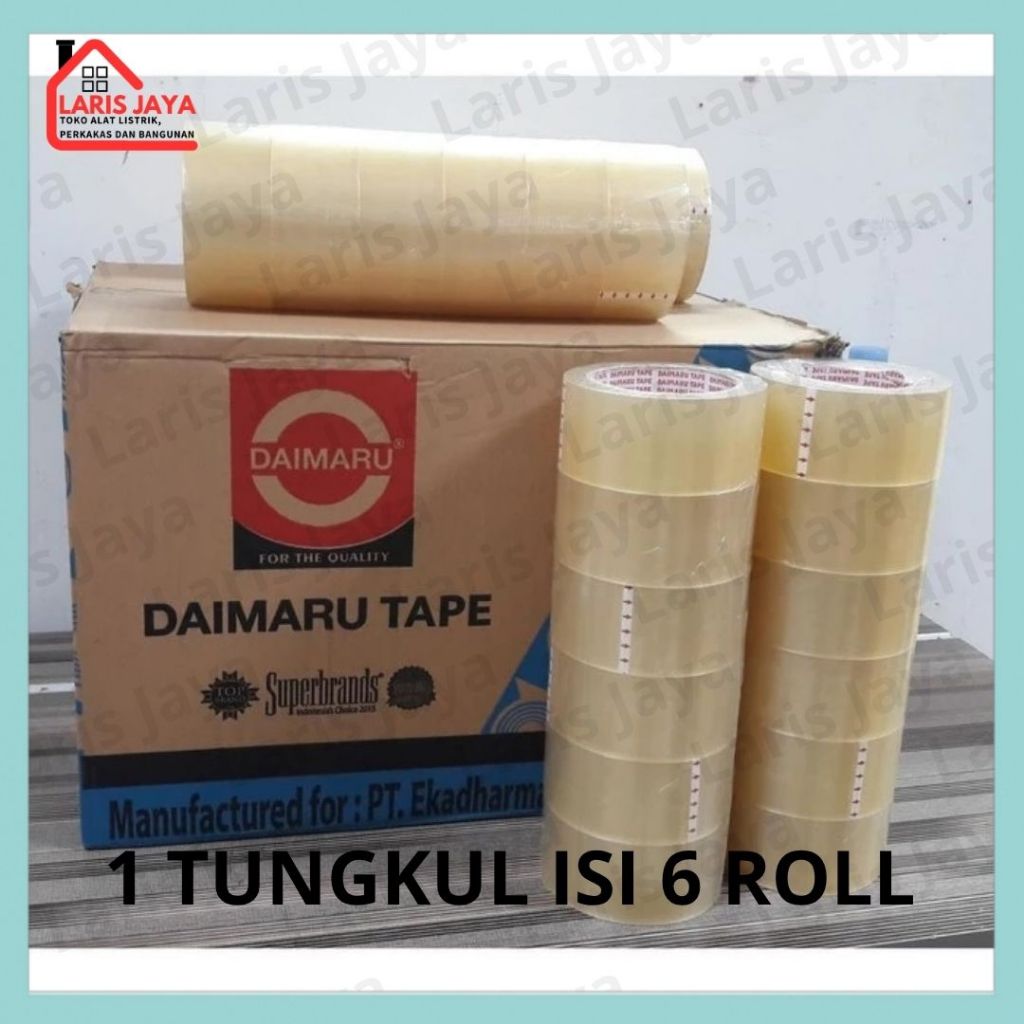 

Lakban Bening Daimaru 1 Slop isi 6 pcs / Daimaru Tape Superbrands Isi 6 Roll Bening 48mm x 90 yard