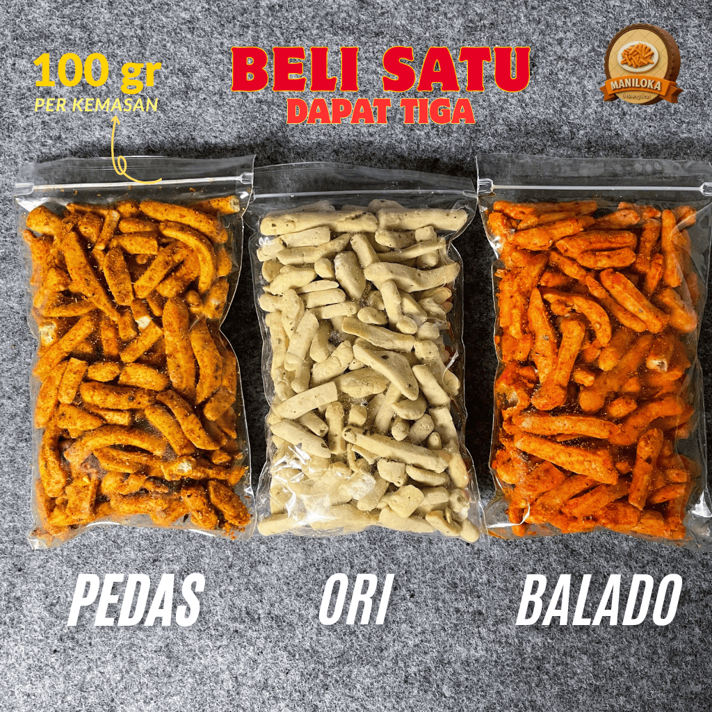 

Basreng Beli 1 Dapat 3 Varian Berbeda Bundling 300gr Cemilan Baso Goreng Renyah
