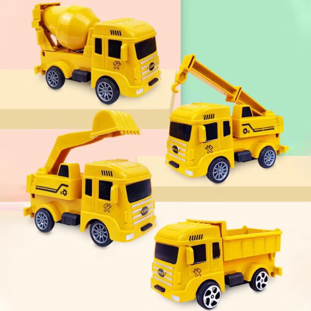 MAINAN ANAK LAKI LAKI MOBIL TRUK KONSTRUKSI SETopper cake isi 4 pcs Excavator mobil konstruksi  R864