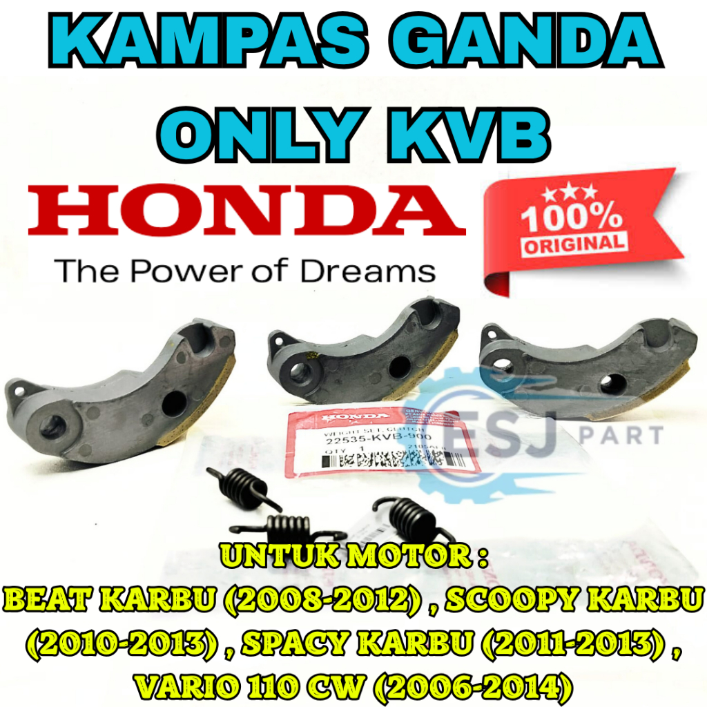 KAMPAS GANDA ONLY KODE-KVB HONDA BeAT Karbu/Scoopy Karbu/Spacy Karbu/Vario110 CW KUALITAS ASLI 100%.