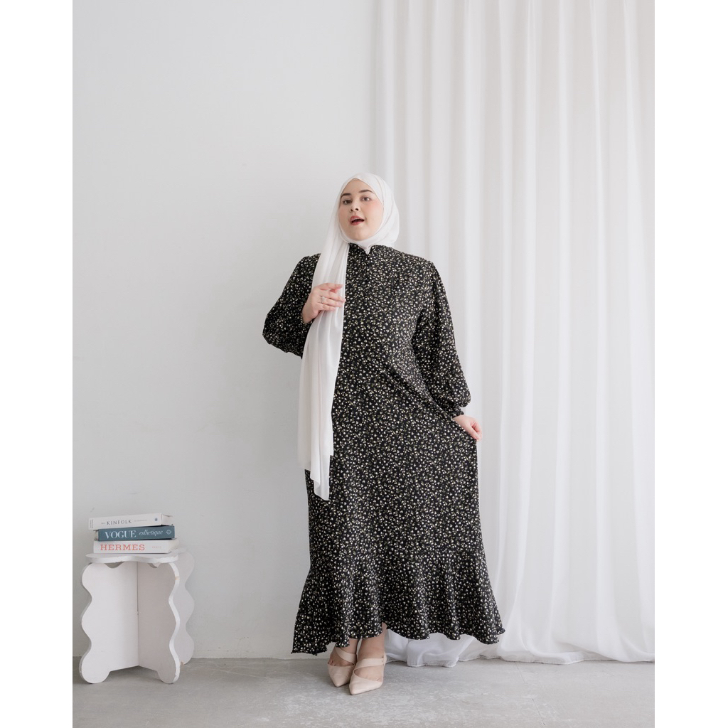 NAOMI FLORAL DRESS || DRESS BIGSIZE || DRESS JUMBO || DRESS PANTAI HIJAB - Baggyhijab