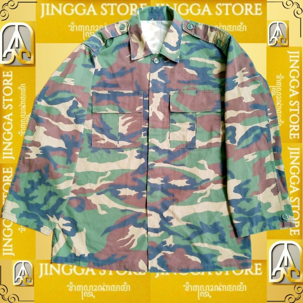 KEMEJA JAKETS LORENG CAMO SECOND BRAND