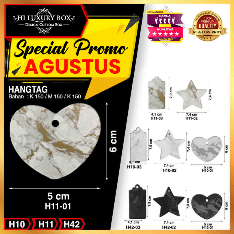 

Hang Tag | Label Baju | Hangtag Baju Marble | Kraft | Murah | H11