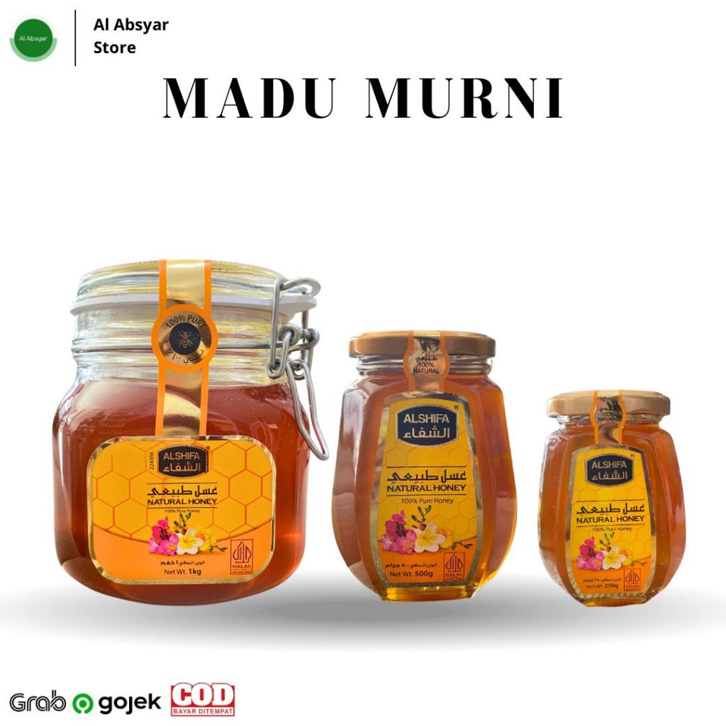 

Madu Alshifa 250 gr/500gr/1kg Madu Al Shiffa Asli Free Packing Dus dan Bobble Madu Murni Import Alshiffa Asli Terbaru