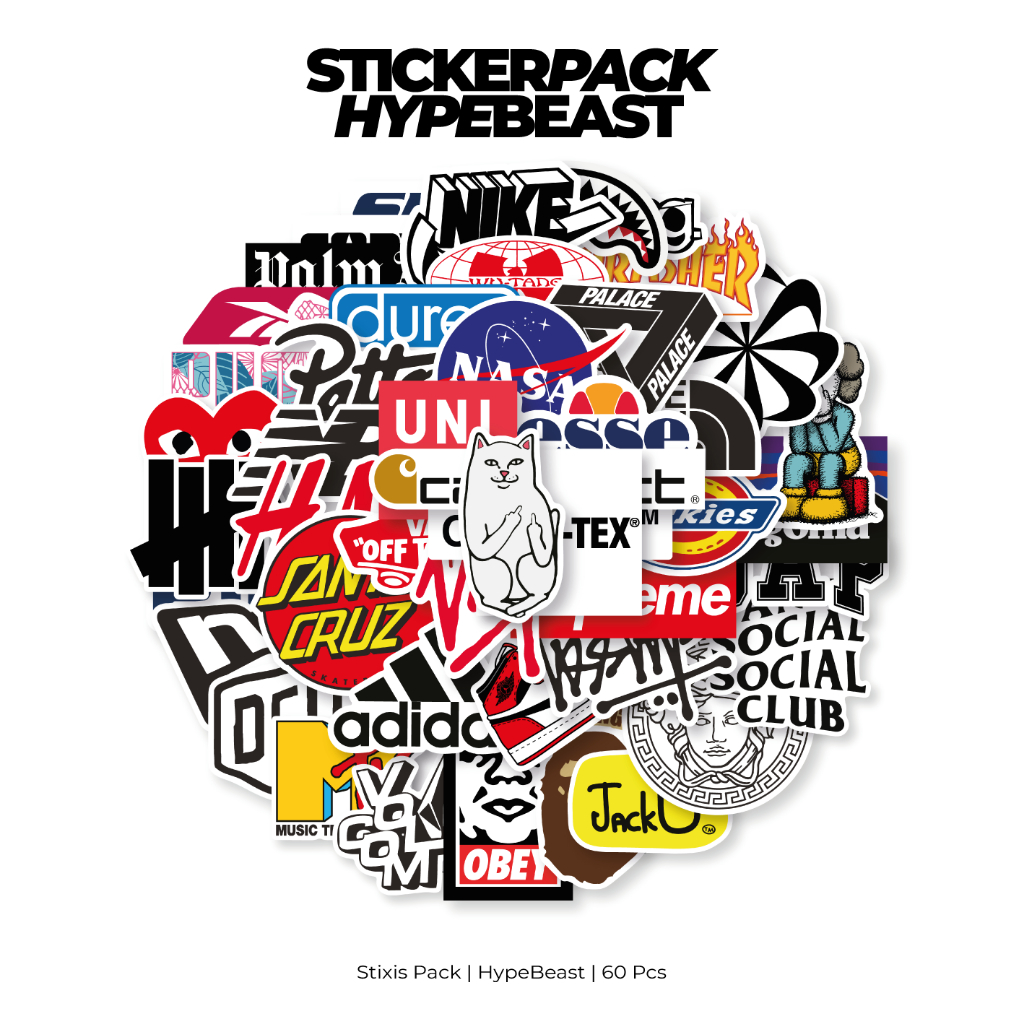 

[READY] STICKER PACK | HYPEBEAST | 60 PCS | KISSCUT | WATERPROFF | STIXIS.MARKET