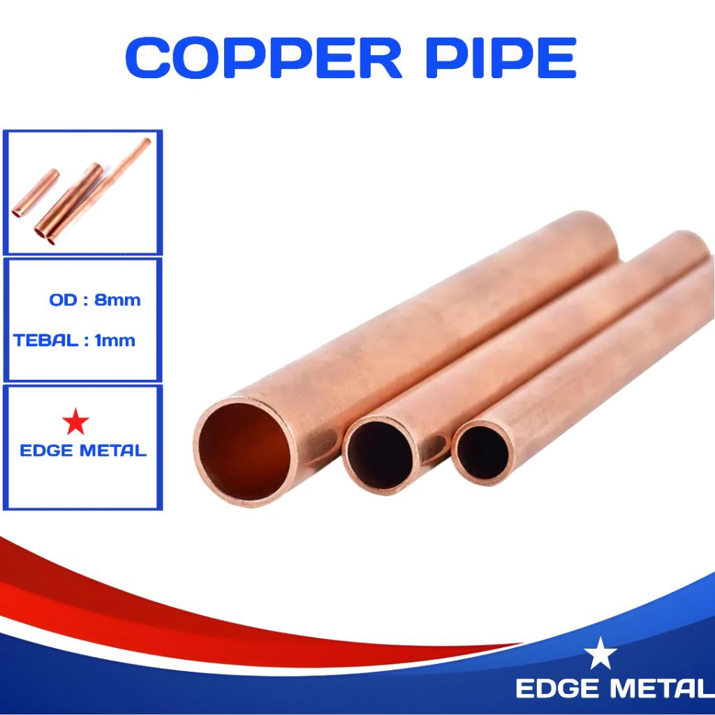 PIPA TEMBAGA 8MM X T 1MM | COPPER PIPE | PER 1CM