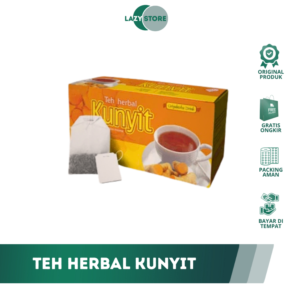 

Teh herbal kunyit griya herba membantu Menjaga kesehatan pencernaan dan obat mag isi 20 kantong teh celup halal BPOM