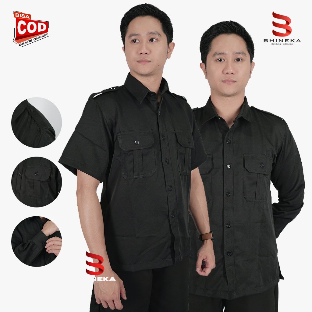 Kemeja Pdh Hitam Pria Seragam Dinas Pria Kemeja Pdh Putih Lengan Pendek