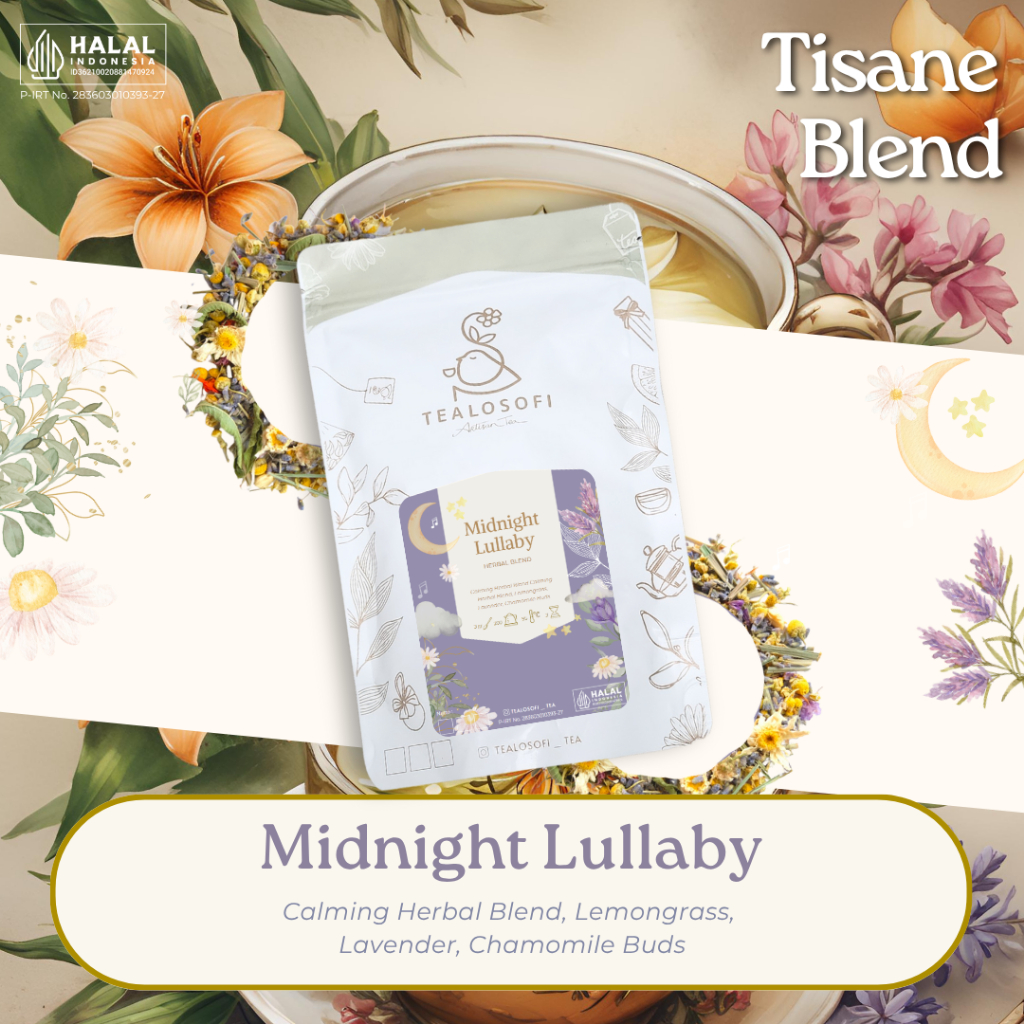 

Midnight Lullaby - Herbal Blend Tealosofi Tea - Sleep Tea Flower Teh