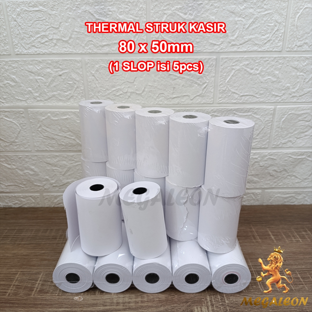 

(1 SLOP isi 5) 80x50 Kertas Thermal Struk Paper Roll Kertas Struk Kasir