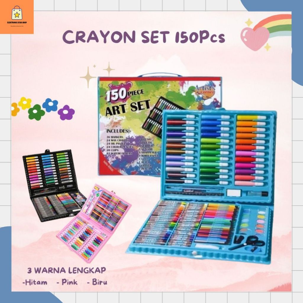 

Crayon Set Isi 150 Viral Banyak Pilihan Warna / Crayon Mewarnai Lengkap