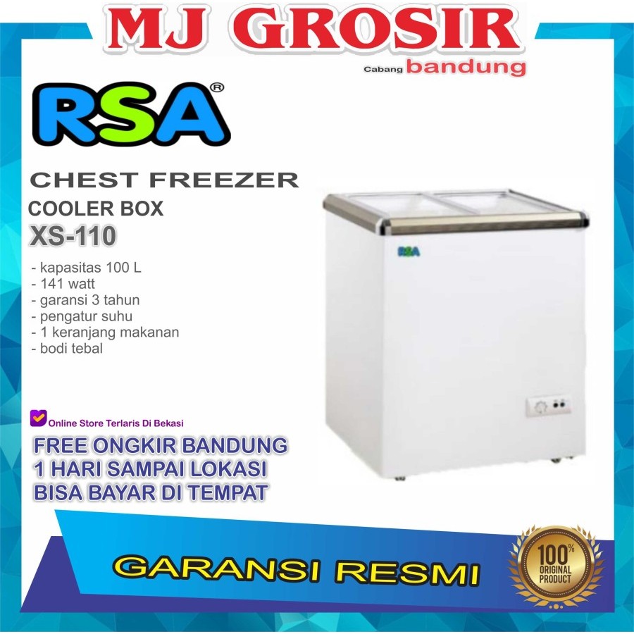 RSA XS 110 CHEST FREEZER BOX SLIDING 100 L LEMARI PEMBEKU BY GEA