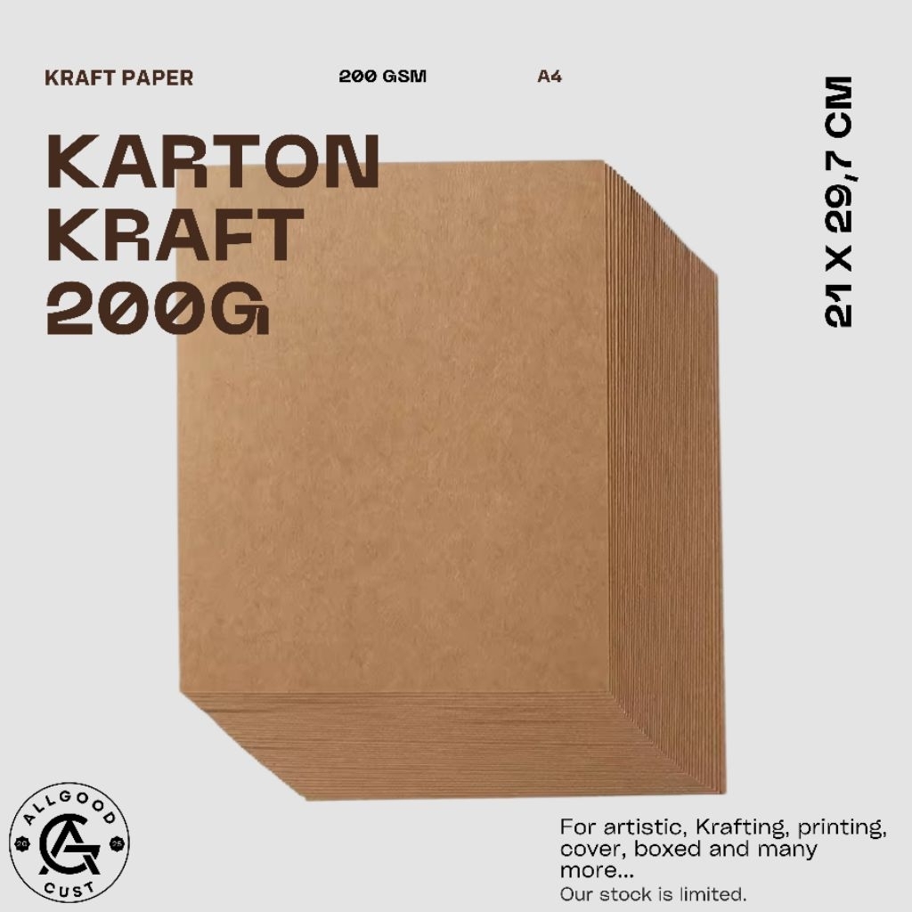 Kertas Kraft Karton 200g A4 , Kraft Paper