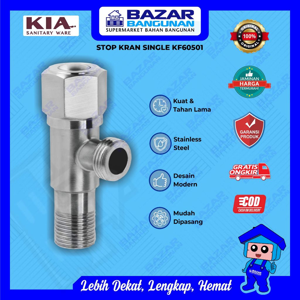 Kia - Angle Valve Stop Keran Kran Katup Sudut Single Kf 60501 Kf60501