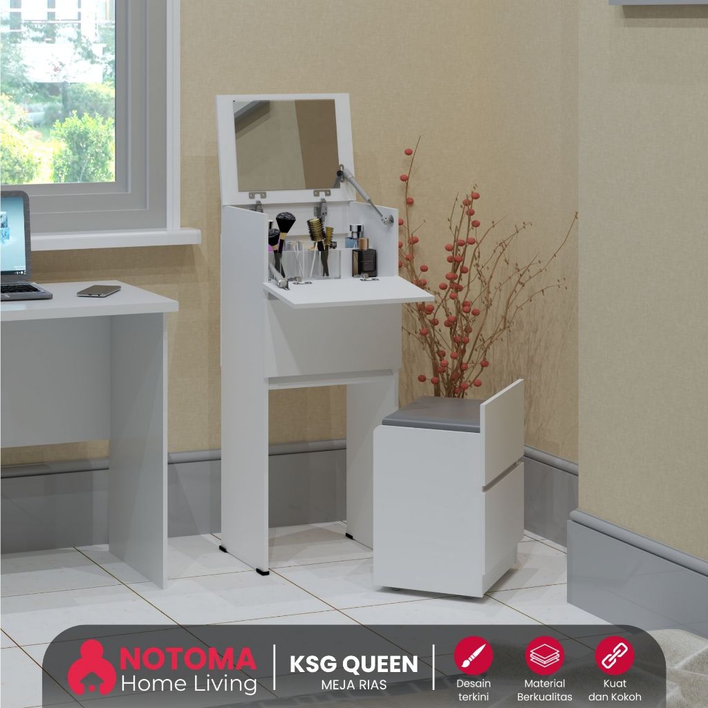 NOTOMA - Meja Rias Lipat Series Queen Meja Rias Minimalis Terbaru Kabinet Rias