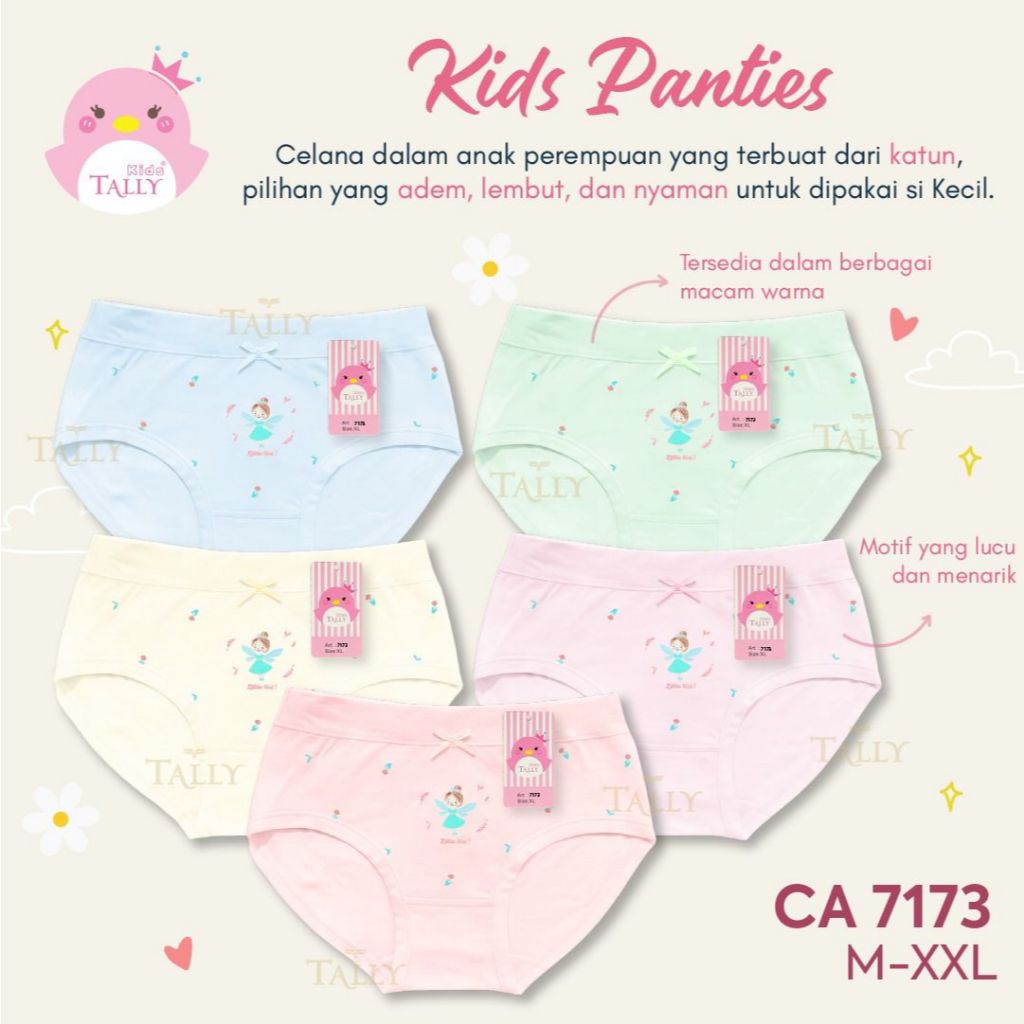 Tally 7173 Celana dalam segitiga anak perempuan bahan katun premium