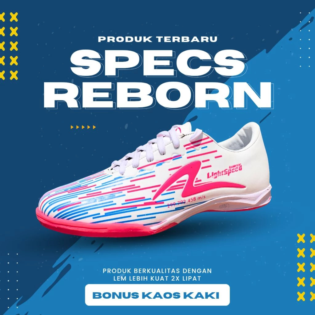 Sepatu Futsal SPECS LIGHTSPEED REBORN warna Putih pink Terbaru