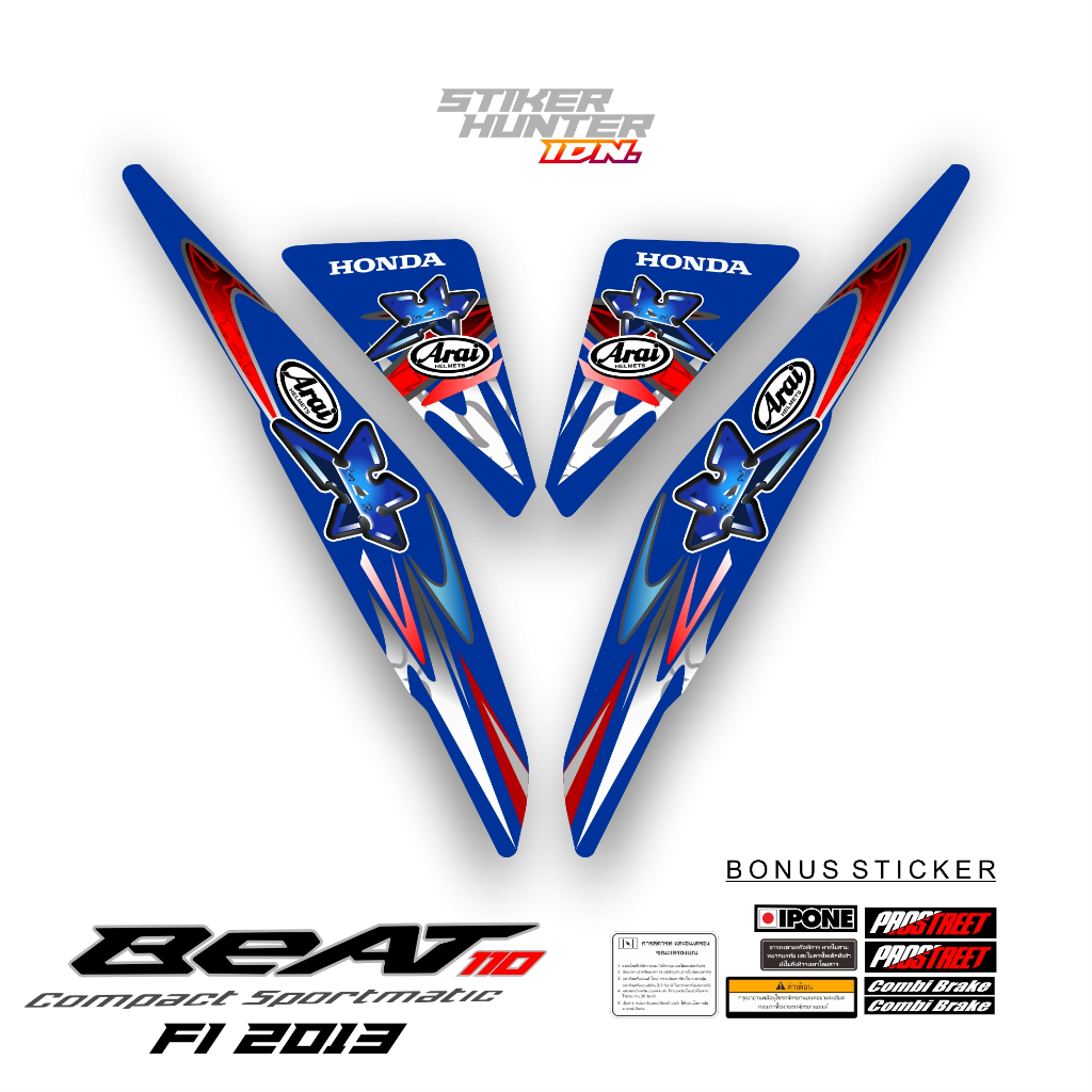 STRIPING STIKER DECAL HONDA BEAT FI 2013 - 2016 MTF NAKANO SHURIKEN / STIKER HUNTER / STRIPING MODIF