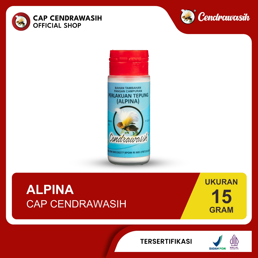 

Cap Cendrawasih Bahan Tambahan Pangan 15gr - Alpina - Perenyah - Baking Soda - Baking Powder