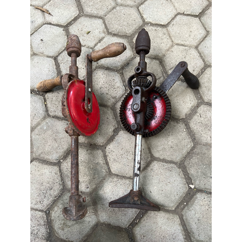 Bor Tangan Manual Jadul Kuno, Ukuran Besar