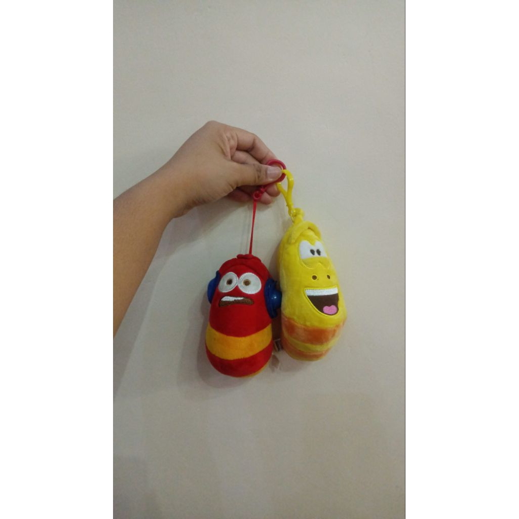 Sepasang Gantungan Kunci / Ganci / Gantungan Tas Larva Kuning dan Merah Ori
