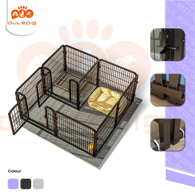 Pagar hewan peliharaan Pagar Anjing Kandang Hewan Pagar Besi Size Besar Besi Anti Karat