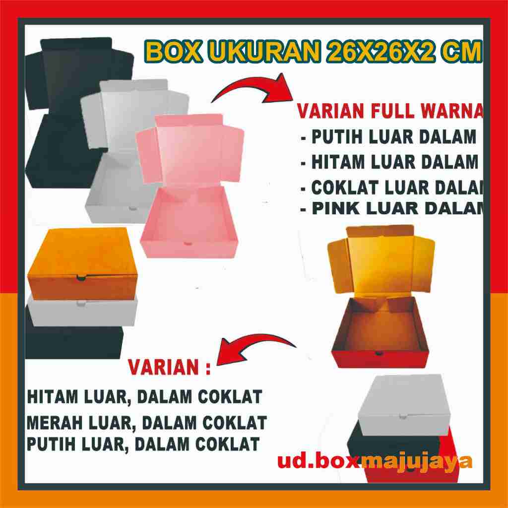 

Box 26x26x2 cm / Lipat Depan /Box Hampers / Kardus Polos