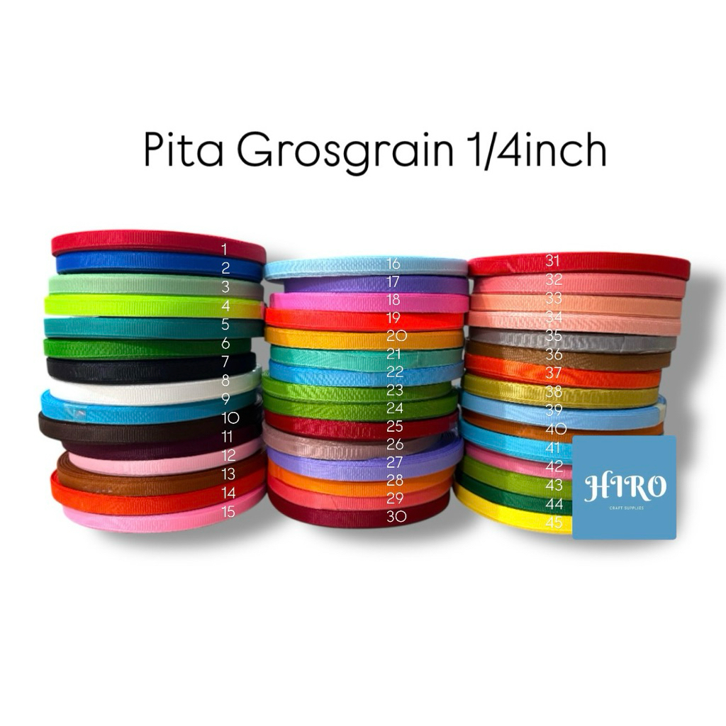 

Pita Grosgrain Import 1/4 Inch – Tebal & Kuat (Per Roll)