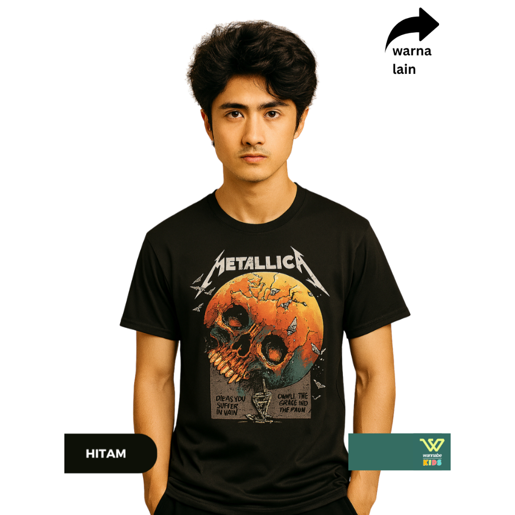 Kaos Band METALLICA Dewasa S–7XL Big Size Jumbo & Anak XS–XL | Baju Musik Metal Couple Keluarga Katu