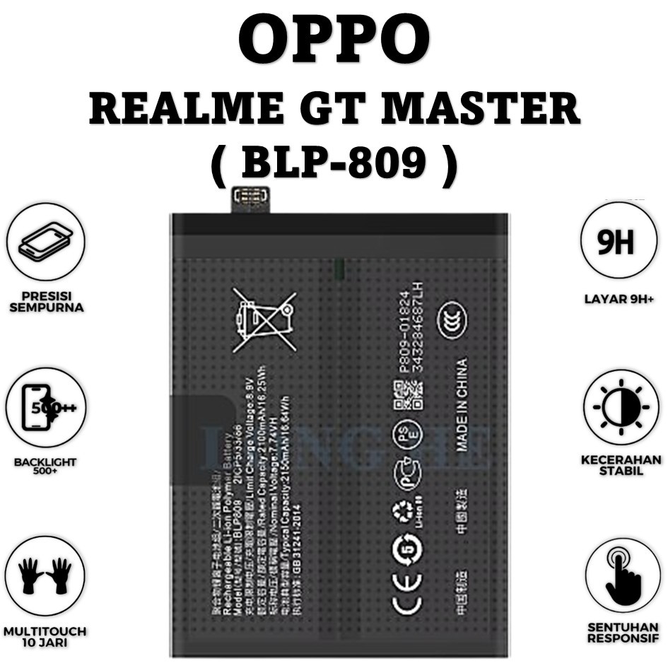 BATERAI ( BLP-809 ) REALME GT MASTER ORIGINAL 100%  baterai batre batere battery