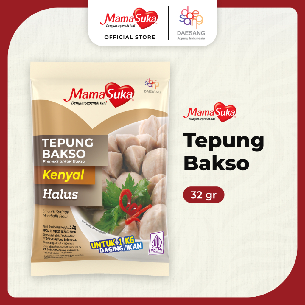 MamaSuka - Tepung Bakso 32 gr (3 Pack isi 60 Pcs)