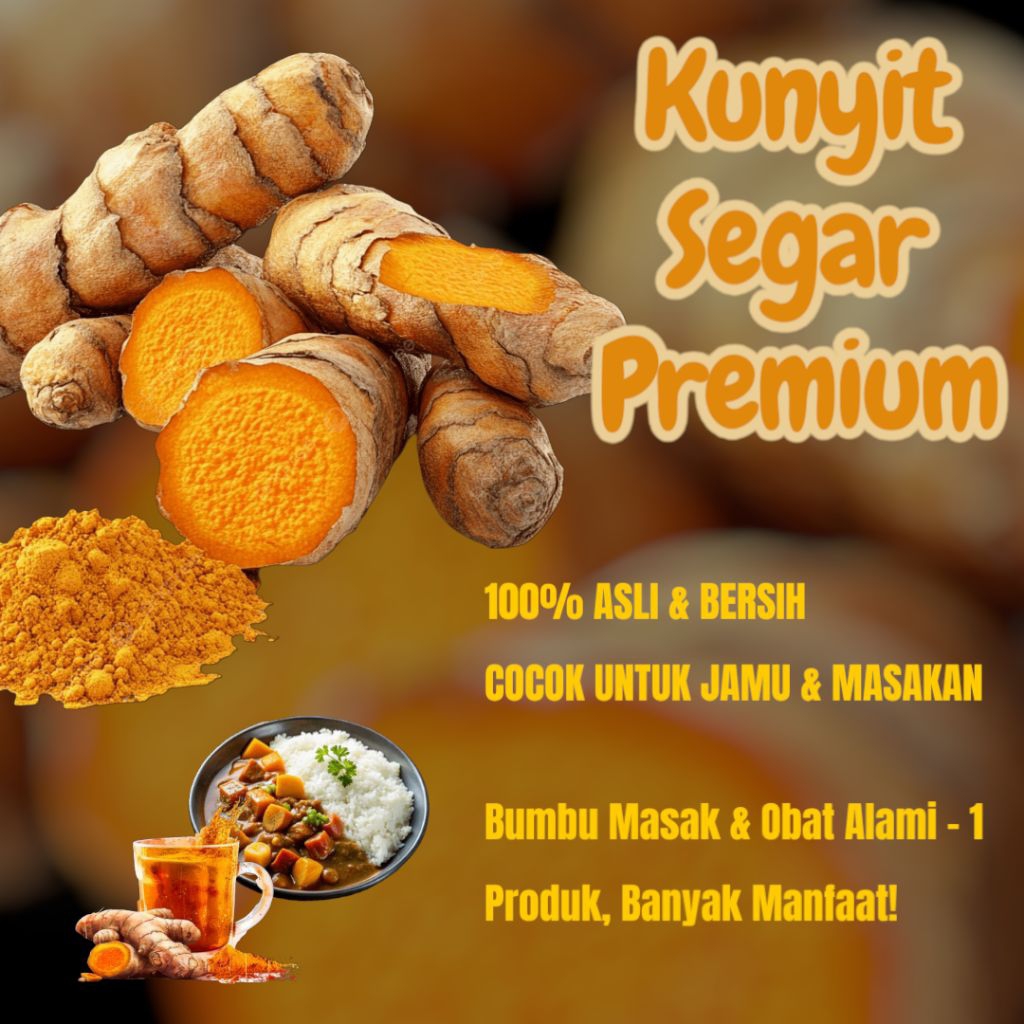 

Kunyit Segar Asli Lokal 100% Natural Untuk Jamu dan Masakan 500gr 1kg