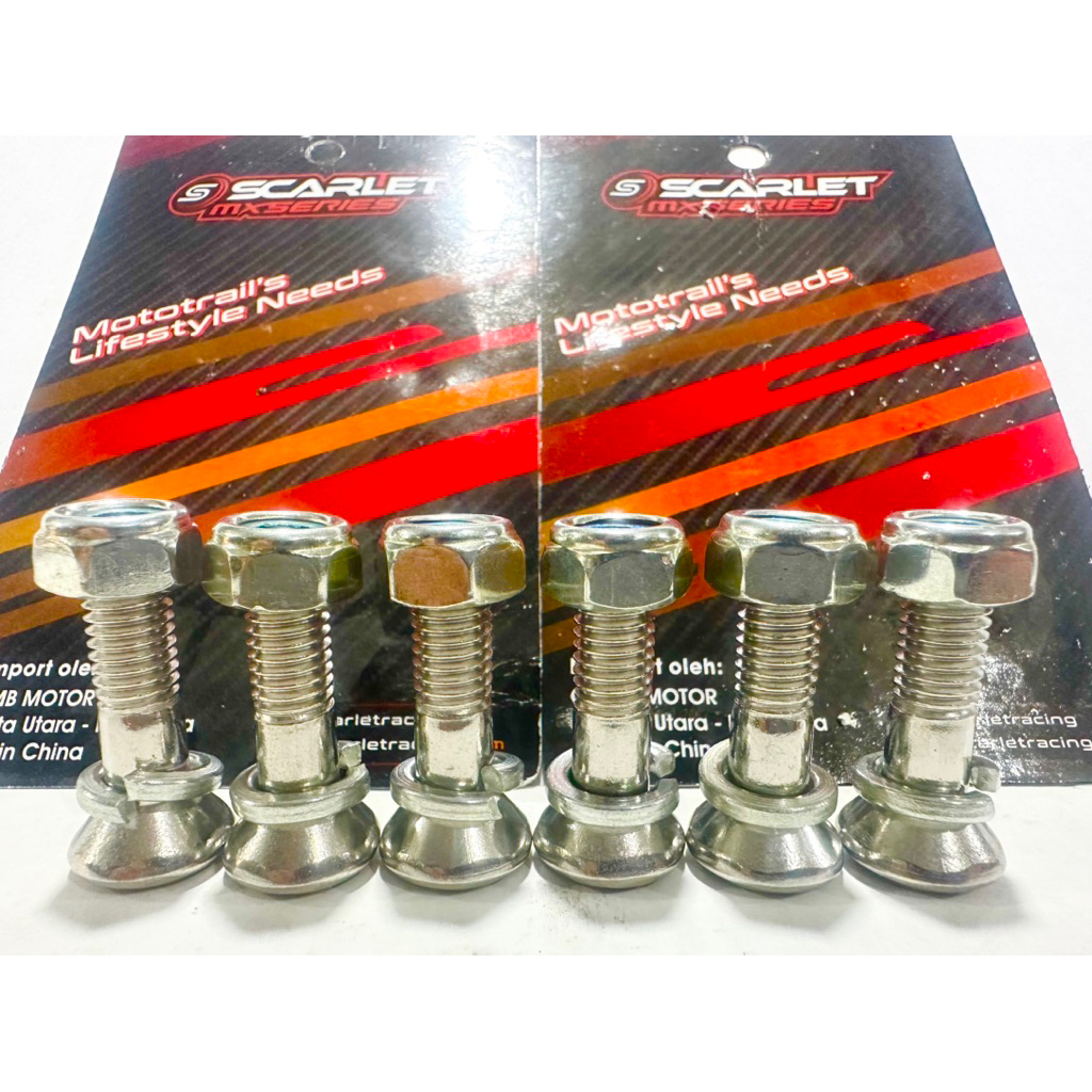 Baut gear klx 150 crf 150 Wr baut gear scarlet racing bahan stanlis steel anti karat garansi 100% as