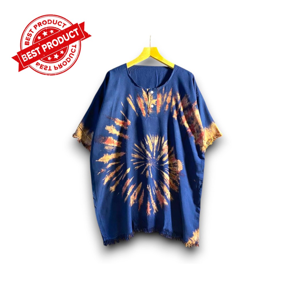 Baju Tie Dye Santai Katun Rayon Pria Wanita Motif Lingkar Keong - Baju Bali - Kaos Bali