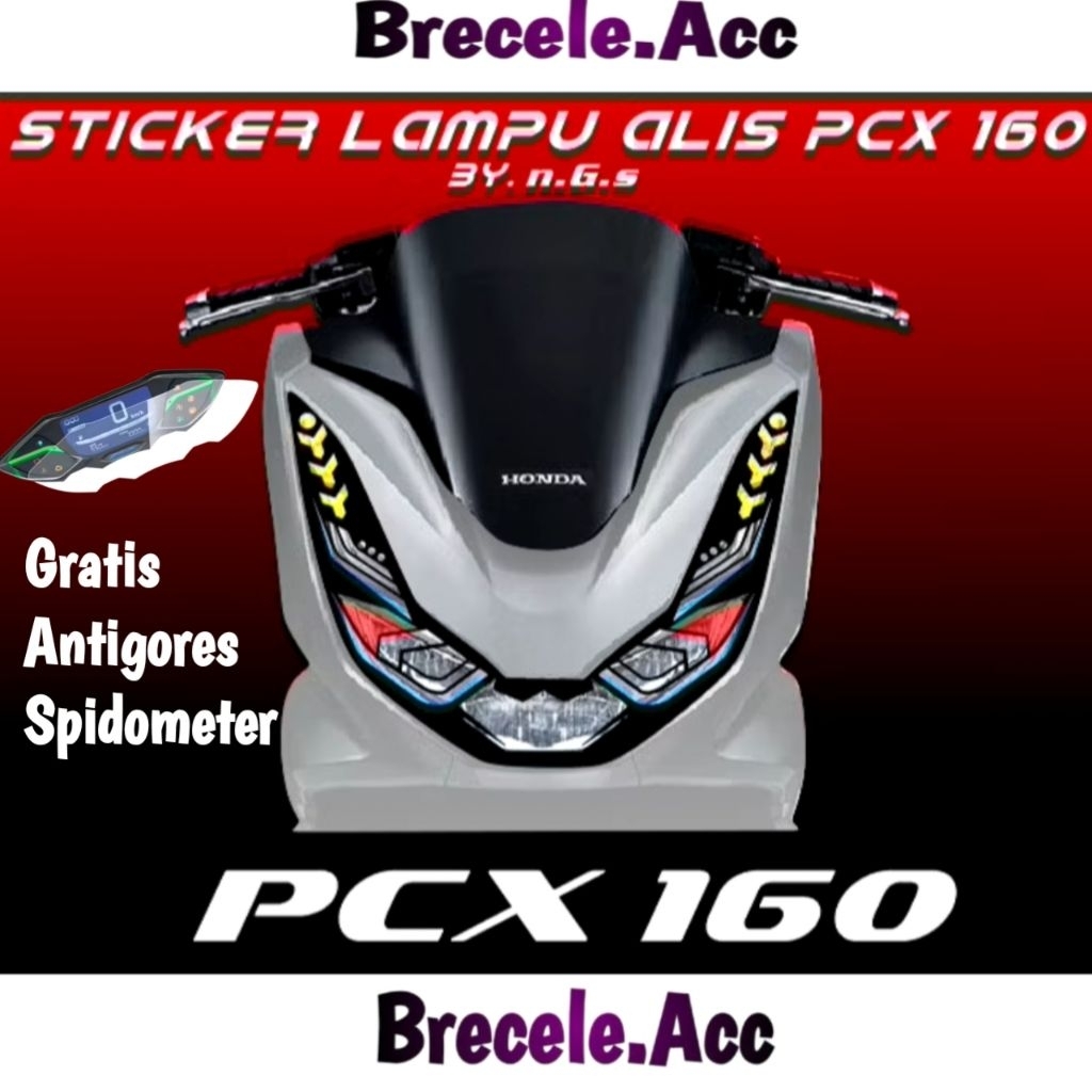 STIKER STICKER LAMPU ALIS DEPAN BELAKANG PCX 160 new 2021-2024 Motor