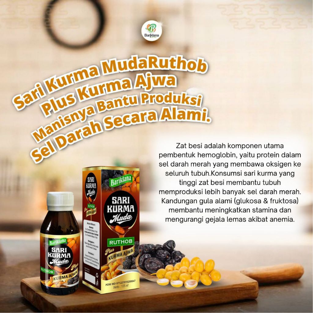 

Sari Kurma Muda + AjwaSari Kurma Muda Ruthob + Kurma Ajwa 125ml | Penambah Nafsu Makan & Energi, MPASI, ASI Booster[Best Seller] Sari Kurma Muda + Ajwa | Nutrisi Ibu Hamil, Promil, DBD, Anemia, MPASISari Kurma Ruthob + Kurma Ajwa
