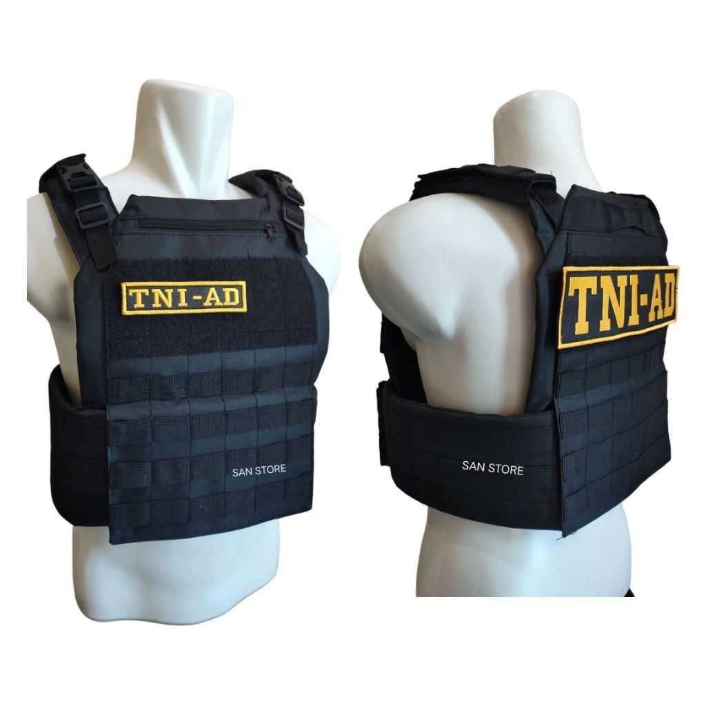 ROMPI ANTI ANGIN/BODY VEST TNI AD TANPA TEMPAT MAGASEN HT HITAM