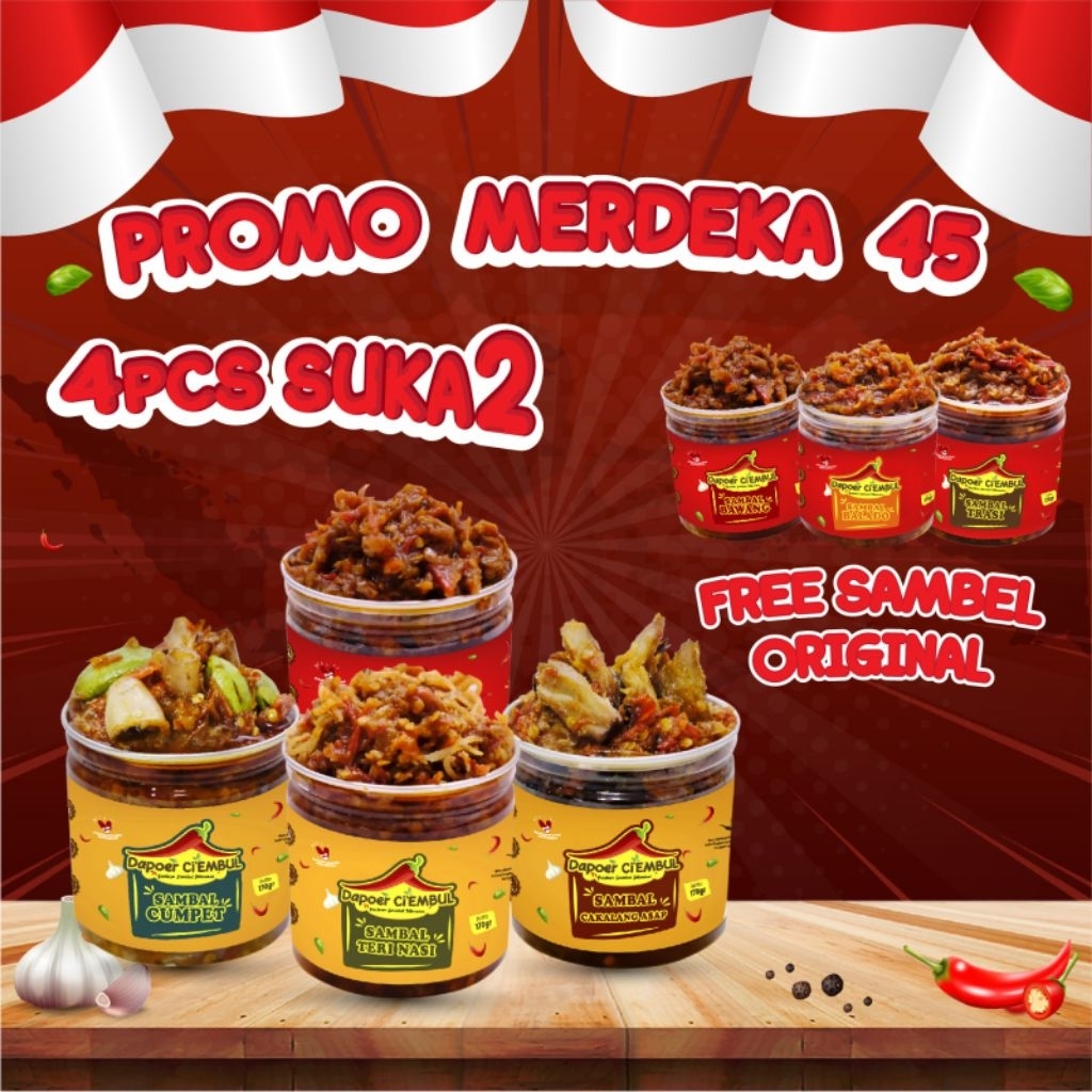 

Dapoer Ci'Embul - PAKET COMBO 4Pcs Bebas Pilih- 170 Gr- FREE SAMBAL- Sambal Kemasan
