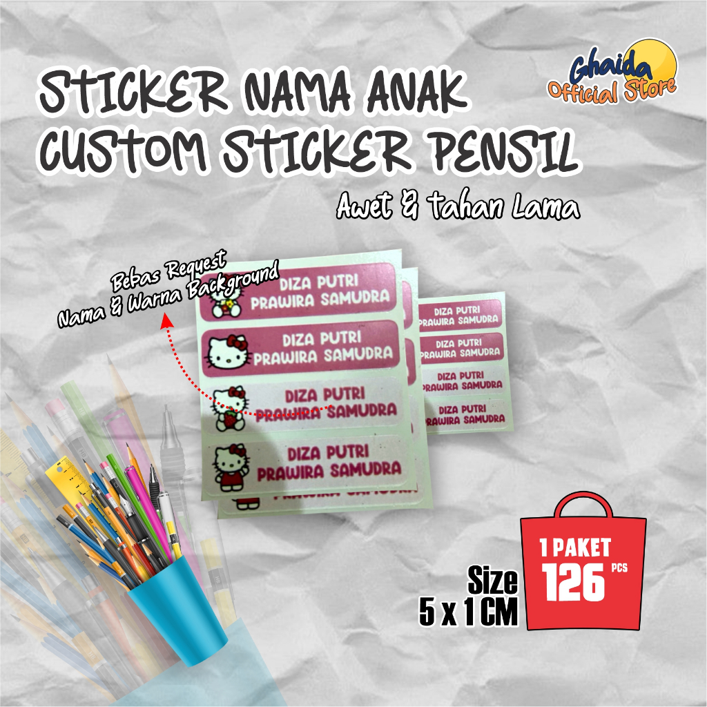 

STIKER PENSIL / BALLPOINT/ STIKER BARANG HELLOKITTY