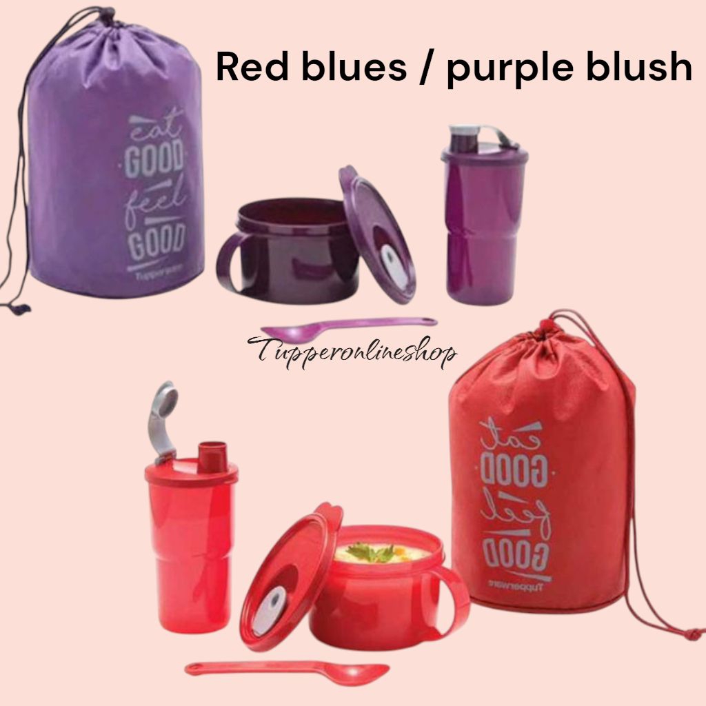 Purple blush tupperware / red blush tupperware / tempat makan anak