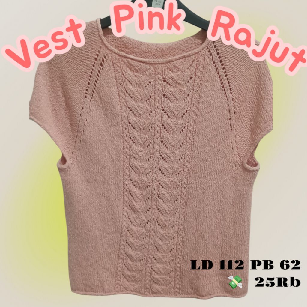 Vest Katun Vest Rajut Pink Maroon Army Rompi Wanita Cantik