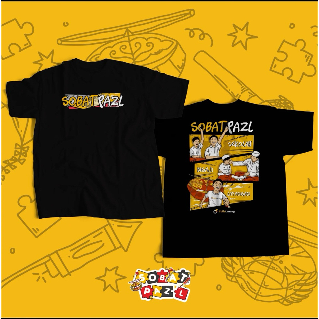KAOS-TSHIRT ZULFA LANANG SOBAT PAZL SEKOLAH NGAJI LAYANGAN UNTUK ANAK KECIL