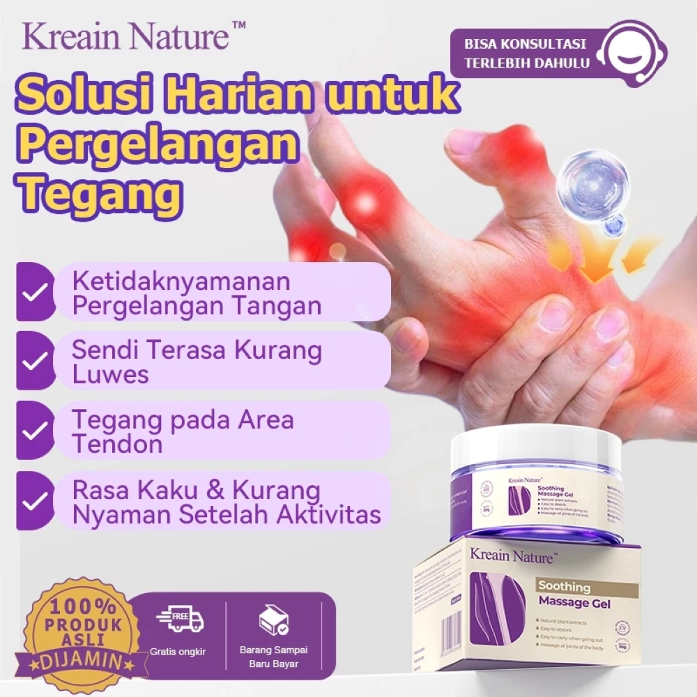Kreain Nature Gel Perawatan Tendon Pergelangan Tangan – Menyerap Cepat & Nyaman Digunakan Sehari-har