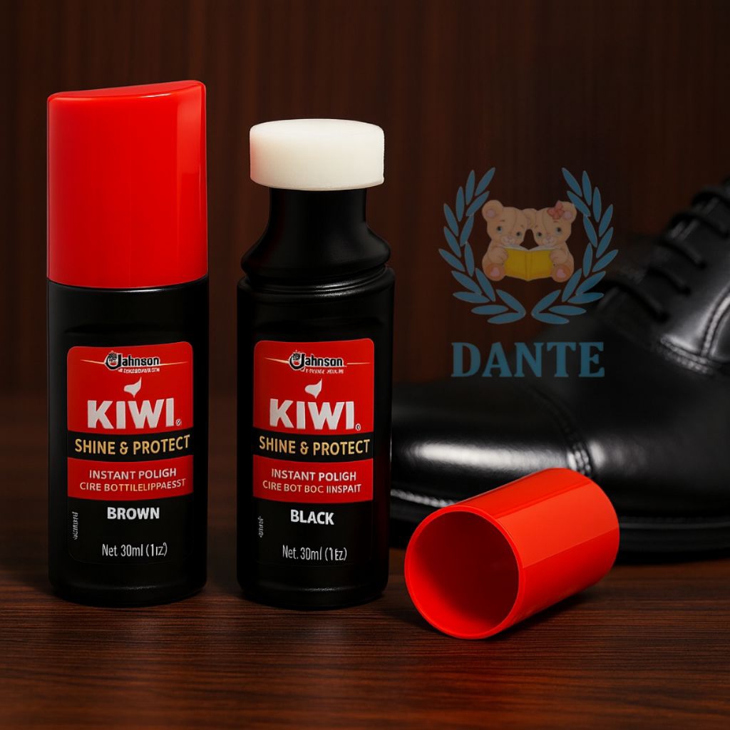 Semir Sepatu Cair KIWI Shine & Protect Warna Hitam Coklat Netral - satuan