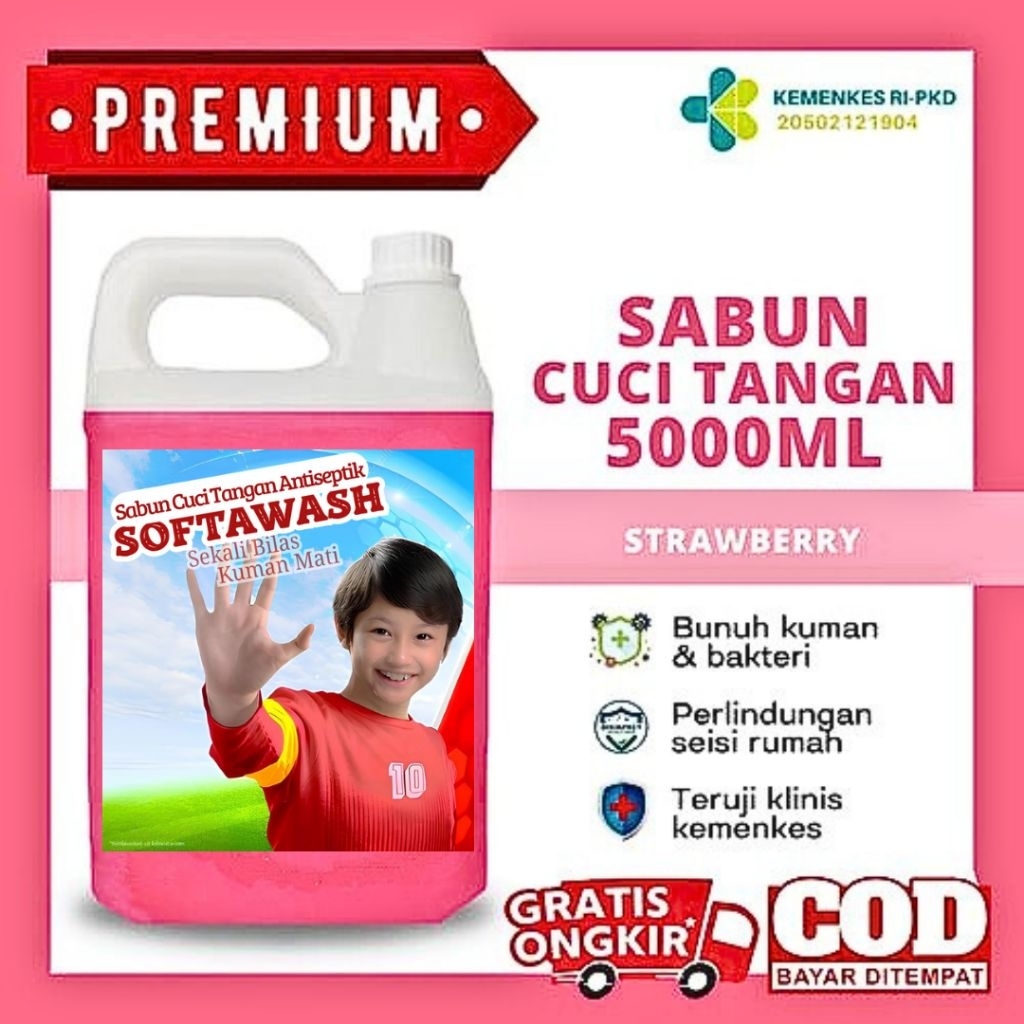 Softawash ( Sabun cuci tangan antiseptic ) Refill 5 Liter